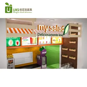 Thanh Nước Trái Cây Tươi Với Salad Counter Cửa Hàng Đồ Nội Thất Cho Trung Tâm Mua Sắm Đã Qua Sử Dụng