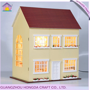 Casa delle Bambole <span class=keywords><strong>in</strong></span> Miniatura a 3 Piani <span class=keywords><strong>in</strong></span> <span class=keywords><strong>Legno</strong></span> con Mobili Artigianali Fai-da-Te e Luci LED <span class=keywords><strong>per</strong></span> <span class=keywords><strong>Bambini</strong></span> - Product Image 3