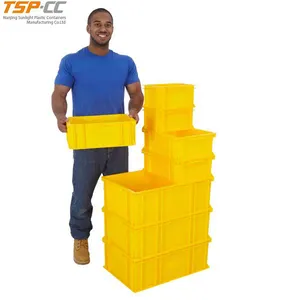 High quality reinforced ribs plastic stacking container storage crates