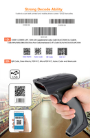 Lecteur de codes-barres programmable 2D QR portable, scanner de passeport manuel, lecteur de passeport