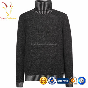 บุรุษฤดูหนาวที่อบอุ่น100%ขนแกะขนยาวเสื้อกันหนาวคอเต่า - Product Image 2