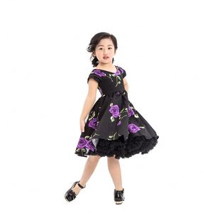 1950s vintage floral impressão manga curta, atacado crianças roupas a granel meninas roupas de festa frocks - Product Image 6