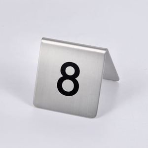 Support de numéro de <span class=keywords><strong>table</strong></span> ou de <span class=keywords><strong>menu</strong></span> en métal argenté carré pour restaurant - Product Image 5