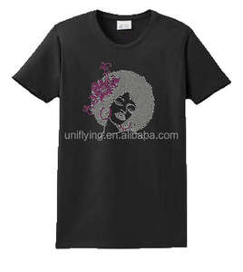 ชุดเสื้อยืดลายดอกไม้ติดพลอยเทียมแฟชั่น <span class=keywords><strong>Afro</strong></span> Girl,ปราศจากสารตะกั่ว - Product Image 3