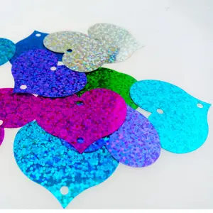 Heat Resistance Eco-friendly Multi Colored PVC Sangle Sequins Heart Shaped Bulk Sequins