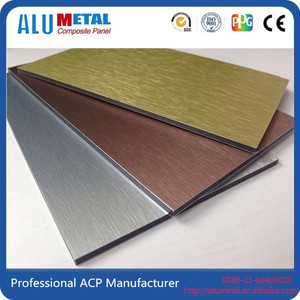 Fachada de color de metal cepillado de aluminio panel compuesto de plástico para interiro de pared material de construcción - Product Image 1