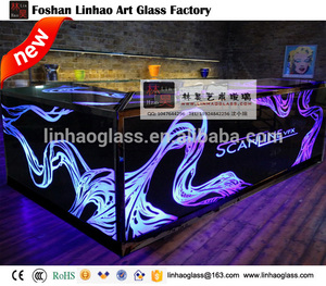 Bar en verre contre designs, <span class=keywords><strong>Accueil</strong></span> et night club bar contre, Led comptoir de bar à vendre - Product Image 1