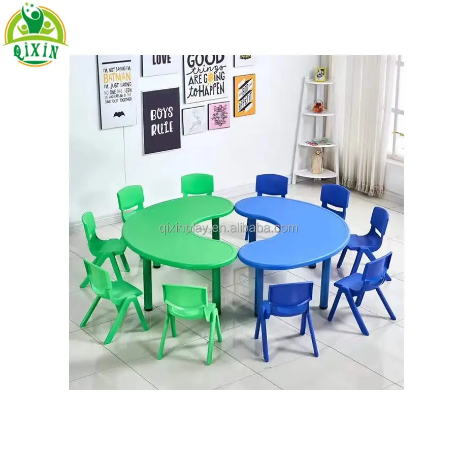 new design moon table childcare center kindergarten Montessori furniture preschool table and chair