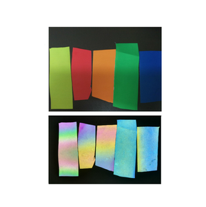Kain Regang Fleksibel Spandeks, Cahaya Tinggi Warna Pelangi Jamur Warna-warni Lembut Rajutan Reflektif Cetak Holografik - Product Image 5
