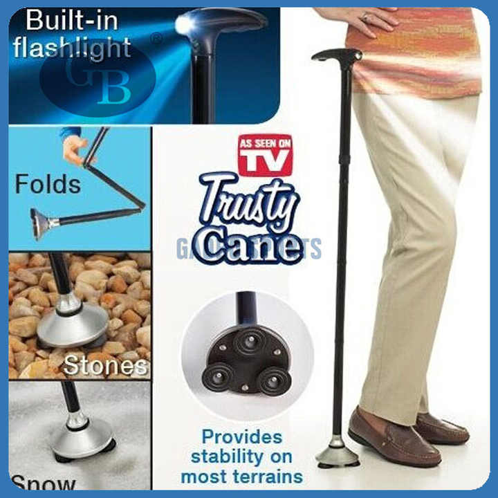 Adjustable Aluminum Medical Folding Elderly Walking Cane with LED Light