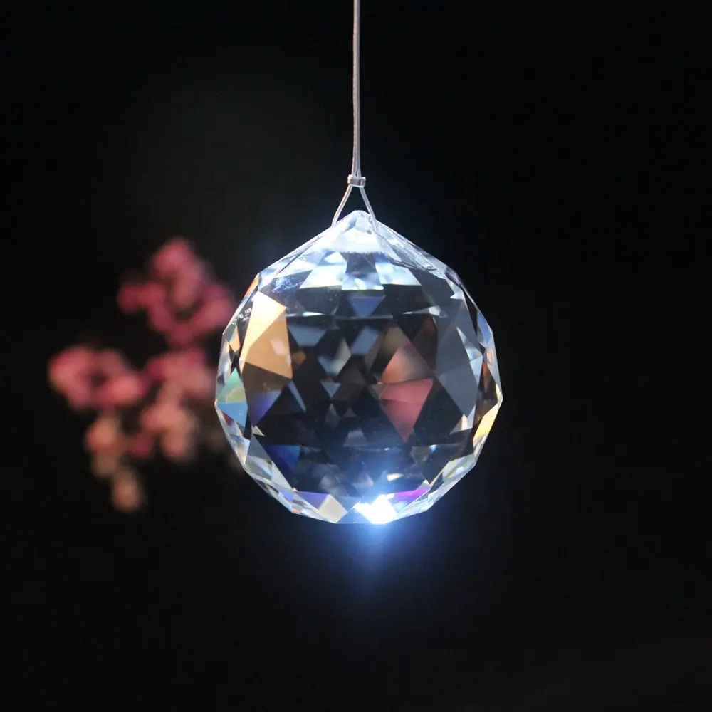 Bolas de cristal transparente para candelabro, accesorios de piezas de cristal facetado, 40mm, gran oferta