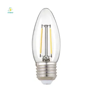 Dimmbare E12 LED Kerzen lampen 5000K Tageslicht Weiß B11 Kerzen basis 6W C35 LED Filament Vintage Glühbirnen