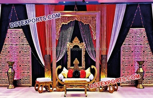 Scène de mariage musulman Nayab Jharokha, Décoration de scène de Walima musulmane, Scènes de Sangeet pour mariage, Fabricant de décorations événementielles au Canada - Product Image 4