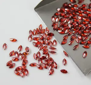Wholesale Heat Treated Synthetic Zirconia Gemstones Garnet Red Marquise Cut Cz Stone Cubic Zircon Price