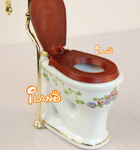 Miniaturas Iland 1:12, Mini Baño para Casa <span class=keywords><strong>de</strong></span> <span class=keywords><strong>Muñecas</strong></span>, Inodoro <span class=keywords><strong>de</strong></span> Estilo Victoriano WA024, Inodoro <span class=keywords><strong>de</strong></span> Estilo Europeo - Product Image 2