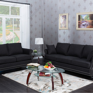 Metà del secolo mobili soggiorno in tessuto nero amore <span class=keywords><strong>due</strong></span> posti divano reclinabile - Product Image 2