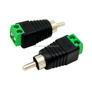 Speaker Wire Cable To Audio Male RCA Connectors Adapter Jack Press Plug Connector For Multimedia