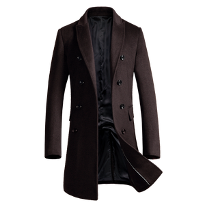 Nouveau <span class=keywords><strong>manteau</strong></span> en <span class=keywords><strong>laine</strong></span> pour hommes, trench-coat de bonne qualité, coupe étroite, couleur <span class=keywords><strong>pure</strong></span>, à la mode - Product Image 4