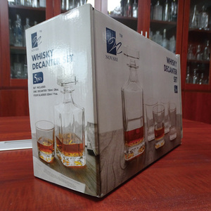 <strong>Whiskey</strong> <strong>Decanter</strong> Set Glass Bottle 2/4/6 Glasses <strong>Crystal</strong> Like Liquor Wine Stopper Party High Quality Glass,glass Morden Luxury - Product Image 4