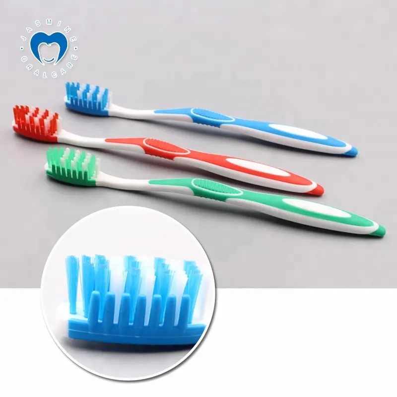 Cepillo de dientes desechable personalizado para adultos, económico, Hotel, con rascador de lengua