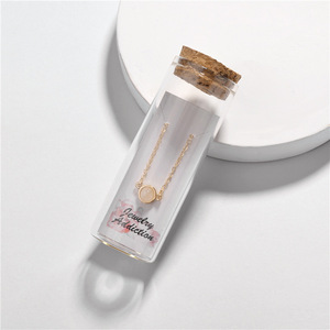 Nuovo Design D'oro Della Lega di Pietra Naturale Della Catena Del Pendente Della Collana Con La Carta di Carta Bottiglia di Vetro Per Le Donne del Regalo - Product Image 2