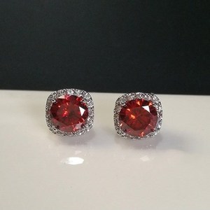 Pendientes de Lujo con <span class=keywords><strong>Circonitas</strong></span> Blancas Cuadradas, Pendientes Dobles con <span class=keywords><strong>Circonitas</strong></span> Multicolores, Plata, Regalo de Año Nuevo para Mujer - Product Image 5