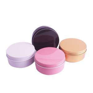 Wholesale decorative empty mini rounnd with lid aluminum packaging cosmetic <strong>chocolate</strong> cookie tea black metal candle <strong>tins</strong> - Product Image 6