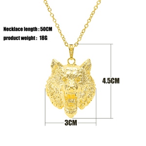 JB-07 Alibaba Jewlery 24k Gold <strong>Wolf</strong> Hip Hop Jewelry <strong>Necklace</strong> - Product Image 3