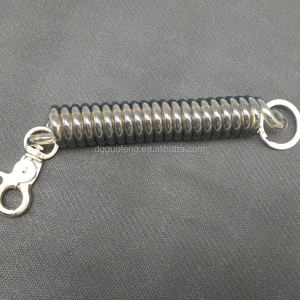 落下防止コイルランヤード/プラスチック製コイル状スプリングツール安全ランヤード/ステンレスフック付き釣り竿スパイラルコイルランヤード - Product Image 3