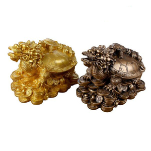 Decorazioni artigianali in resina di tartaruga e drago Feng Shui cinese da 9 pollici per la casa per la decorazione domestica - Product Image 2