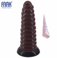 FAAK Dildo en silicone de 25 cm de long avec une grande ventouse, plug anal à forte aspiration pour femme