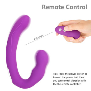 Vibratore Strapon a doppio motore ad angolo pieghevole con cinturino telecomandato sul giocattolo del sesso del pene del Dildo - Product Image 4