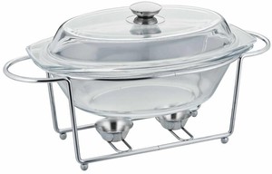 Egg-shaped Hot <strong>Food</strong> Warmer Buffet <strong>Server</strong> with Glass Dish - Product Image 5