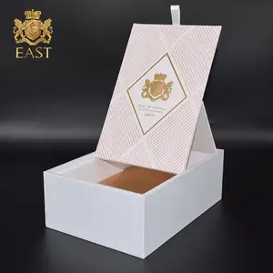 Guangzhou extreem luxe terwijl wijn verzending doos met embossing/custom cosmetische paxkaging ang hardcover sieraden doos