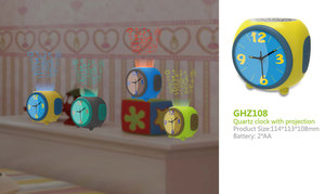 Réveil analogique à quartz avec logo personnalisé, fonction calendrier, <span class=keywords><strong>projecteur</strong></span> néon pour enfants, décoration intérieure - Product Image 6