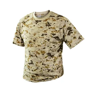 T-shirts en coton personnalisés t-shirt de camouflage en gros t-shirt de camouflage du désert filet de camouflage en gros