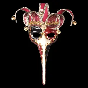 Венецианская цветная Маскарадная маска с длинным носом, музыкальные ноты, костюм для Хэллоуина