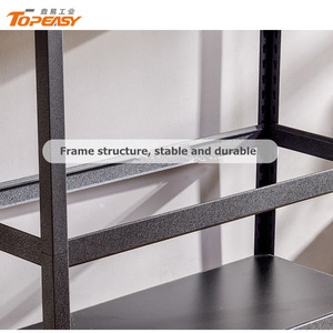 Negro 5 nivel ligeros <span class=keywords><strong>sin</strong></span> <span class=keywords><strong>tornillos</strong></span> de metal estante con MDF - Product Image 2