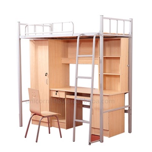 Mobili per la casa letti a castello con scrivanie e armadietti in un acciaio in metallo loft in un dormitorio della scuola - Product Image 4