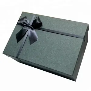 Overcoat retangular preta personalizada, vestido de casamento/caixa de embalagem do aniversário/natal caixa de presente