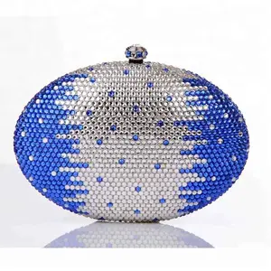 Alibaba china supplier oval shape rhinestone purse wholesale crystal clutch bags