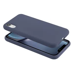 Concha de telefone de silicone líquido macio para iphone xr, capa de celular ecológica fácil de limpar, para iphone xs