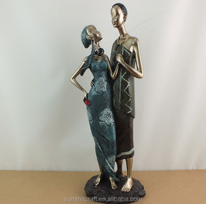 Africano negro placa <span class=keywords><strong>de</strong></span> resina <span class=keywords><strong>de</strong></span> la tribu pareja amorosa figurita - Product Image 1