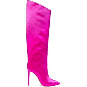 WETKISS Nuovo Arrivo Punta A Punta Stivali Al Ginocchio Zip Solido Scintillio <span class=keywords><strong>Tacchi</strong></span> A Spillo Stivali Alti Pattini Delle Donne DELL'UNITÀ di elaborazione di Brevetto Stivali di Pelle al ginocchio - Product Image 2