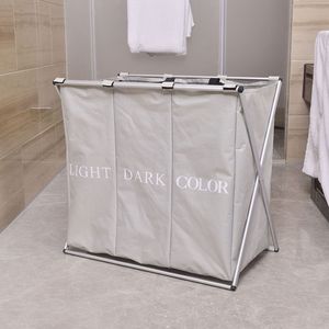 Evite salpicaduras Mango de poliéster <span class=keywords><strong>Cesto</strong></span> de lavandería Cesta de lavandería plegable con soporte de metal y asas - Product Image 3