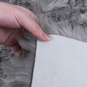 Tappeto in finta pelle di pecora tappeto singolo in pelliccia morbida per divano letto o pavimento <span class=keywords><strong>grigio</strong></span> - Product Image 6