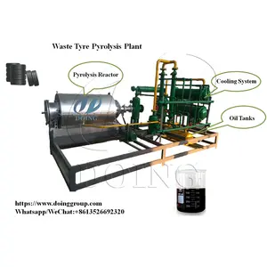 Simple structure low cost mini size waste tire recycling pyrolysis plant