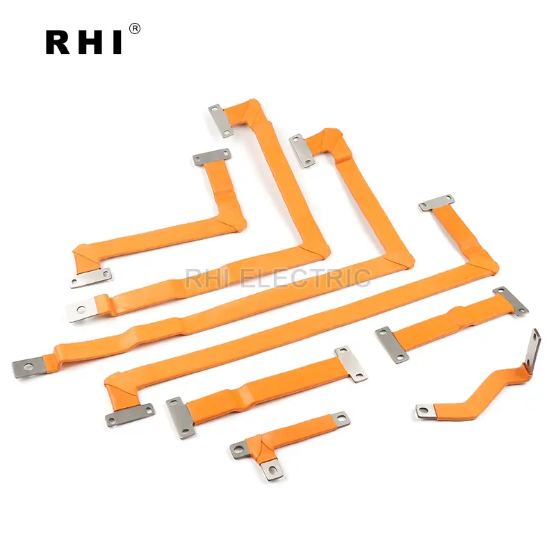 Batang Bus Tembaga Lapisan Timah Fleksibel, Baterai Persegi Datar untuk Papan Elektrik