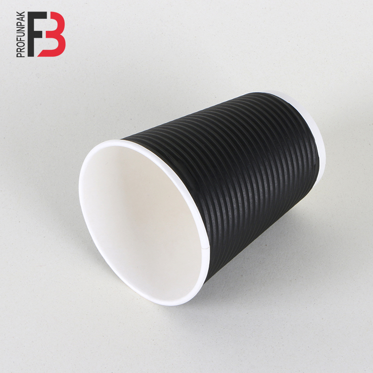 New design disposable offset printing vertical stripes coffee tea cups