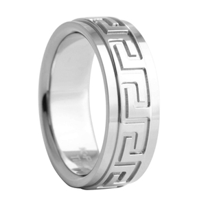 แหวนแต่งงานไทเทเนียมลายกรีก - Product Image 1